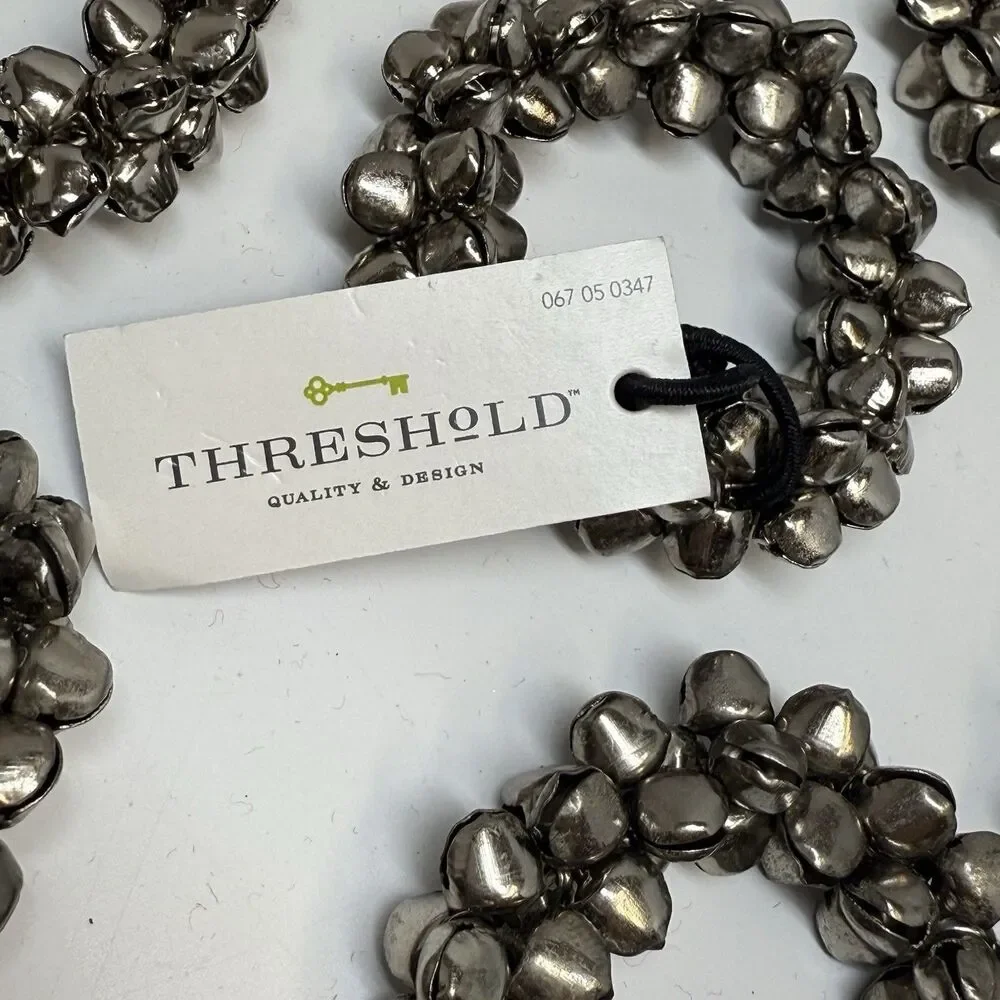 Threshold Target Mini Silver Jingle Bell Round Napping Holder Rings 1 Dozen